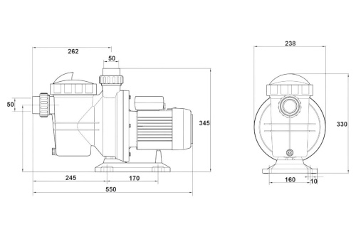 Насос с префильтром  11,7м3/ч Glong FCP-S Н=12 0,55кВт 230В (FCP-550S) фото 3